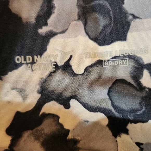 Old Navy Active Elevate Legging Womens Large Blue White Ink Spot Go Dry Pockets - Picture 9 of 16